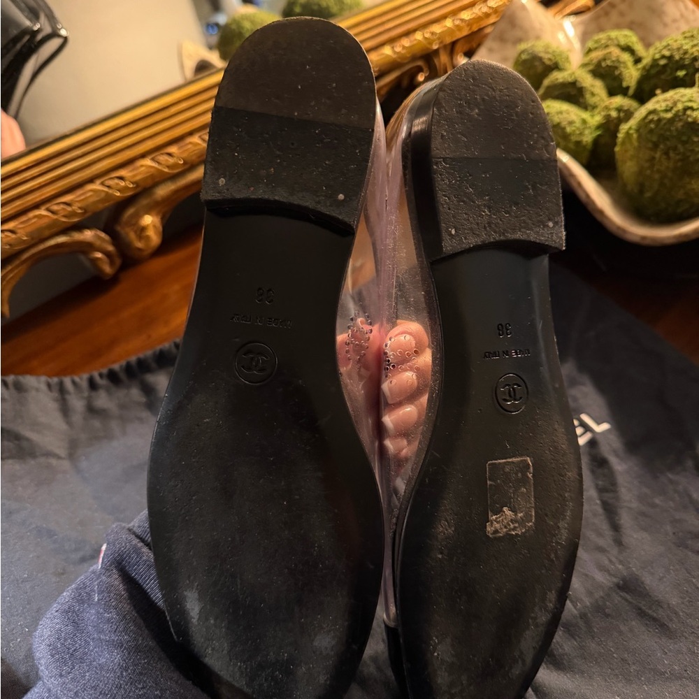 ON HOLD- DO NOT PURCHASE! Chanel Black and Transparent Flats - Picture 3 of 5